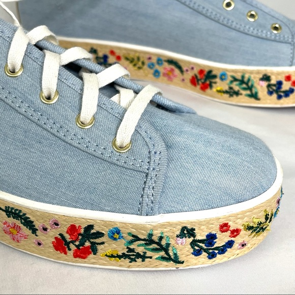 Anthropologie Keds x Rifle Paper Co. Rosalie Embroidered Triple Kick Sneakers 10 - Picture 8 of 14